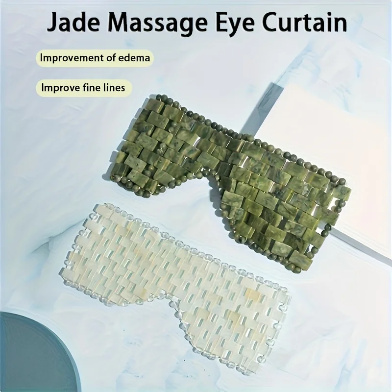 ใหม่หยก Facial Eye Mask Gouache Scraper Roller เครื่องนวดหยกหิน Guasha Cold Therapy Anti Aging Jade Mask เครื่องมือความงาม