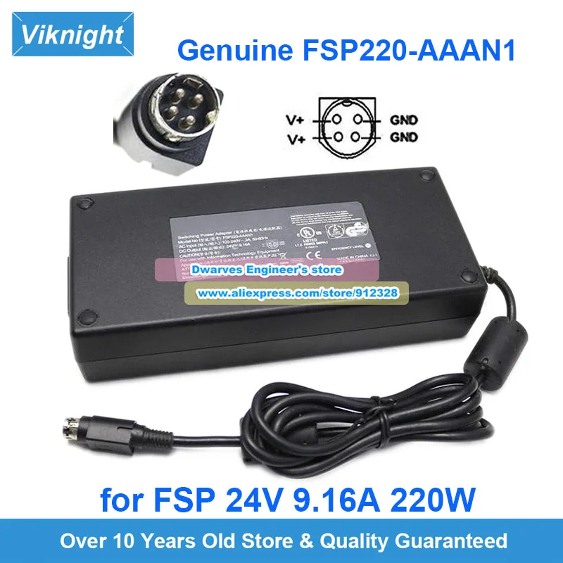 

Original FSP FSP220-AAAN1 Switching Power Adapter 24V 9.16A 220W Charger For 3D Printer Round With 4 Pins