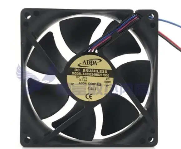 ADDA AD09224HB257900 DC 24V 0.15A 90x90x25mm 3-Wire Server Cooling Fan