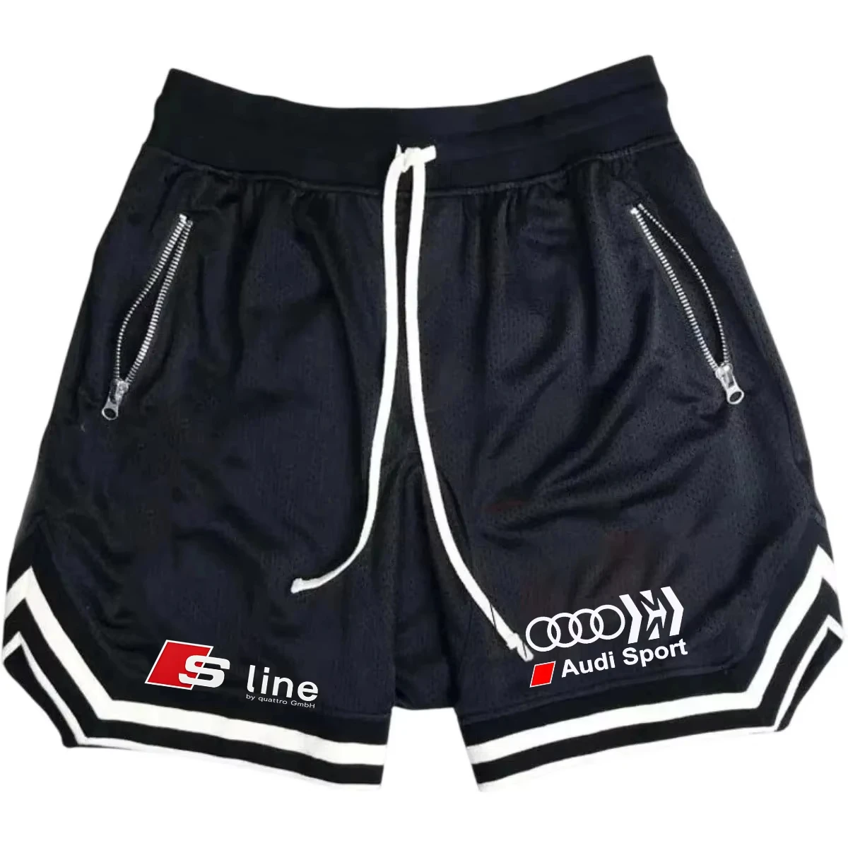 2026 Audi Brand Men's Slim Fit Shorts, Solid Color Design, Comfortable and Breathable, High-Quality Casual Elastic P-Style