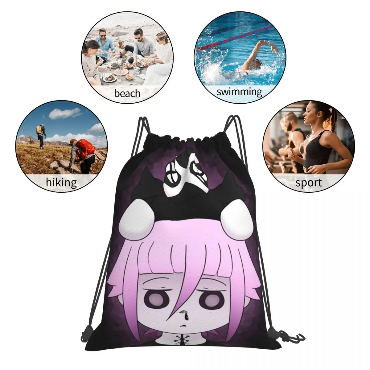 Crona e Ragnarok Soul Eater Mochilas, sacos de cordão, saco de armazenamento de bolso, mochila escolar para homens e mulheres