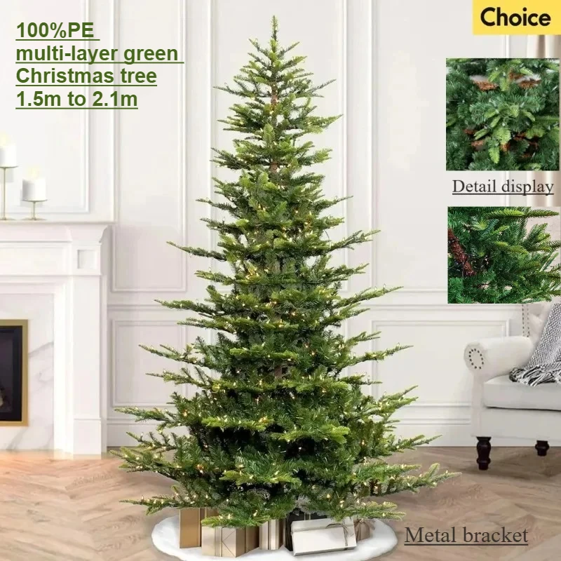 

PE Artificial Christmas Tree Long Layer Encryption Big Leaf Christmas Tree 120cm to 210cm Family Christmas Decoration Supplies