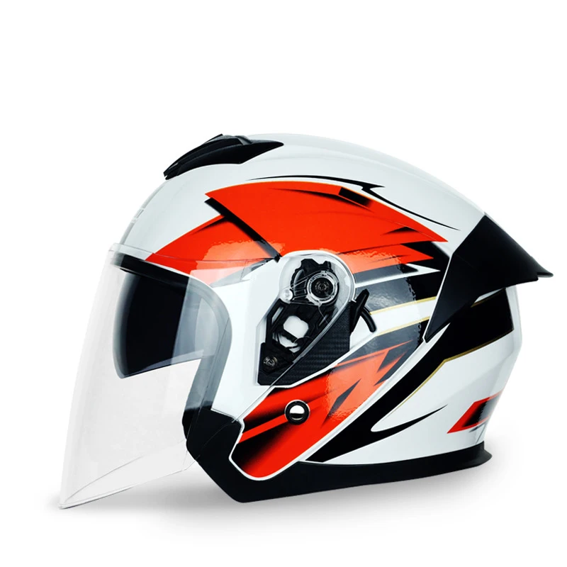 

Motorcycle Helmets Electric Vehicle Helmet Half Covered Helmet Double Lens Use Breathable Lining Desigm ABS Protective Materials