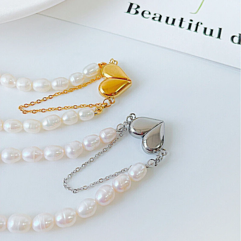 

CHUANGCHENG Stainless Steel Heart Pearl Bracelet for Women Chains Bangles for Women Jewelry Charm Bracelet