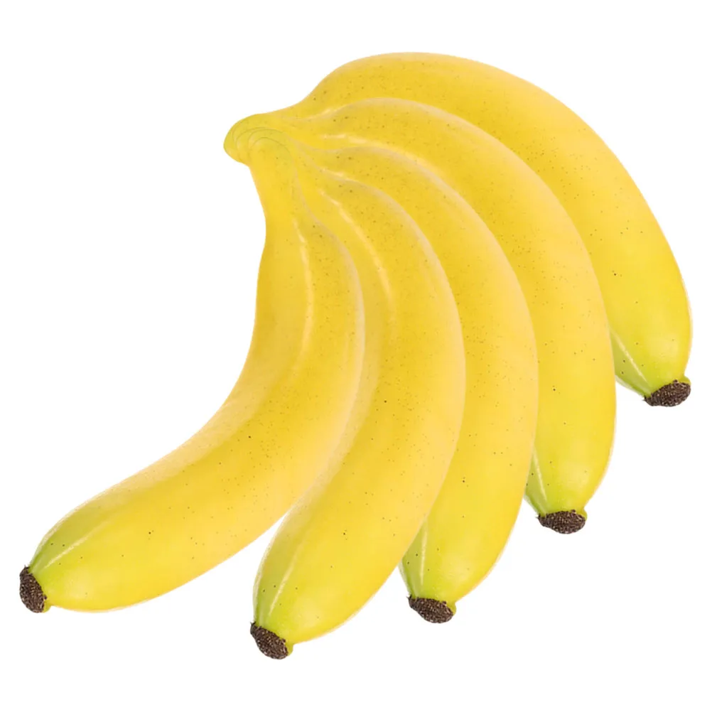 

5pcs Lifelike Simulated Banana Props Strong Fake Fruits Model Photo Film Early Teaching Decorative Showcase