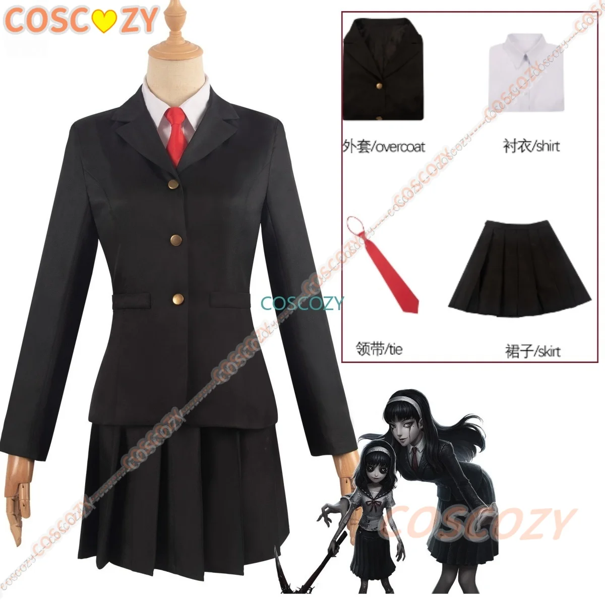 Identity v Cosplay Ito Junji Kawakami Tomie Peluca de bruja de ensueño ropa falda JK japonesa disfraces de fiesta de Carnaval de Halloween