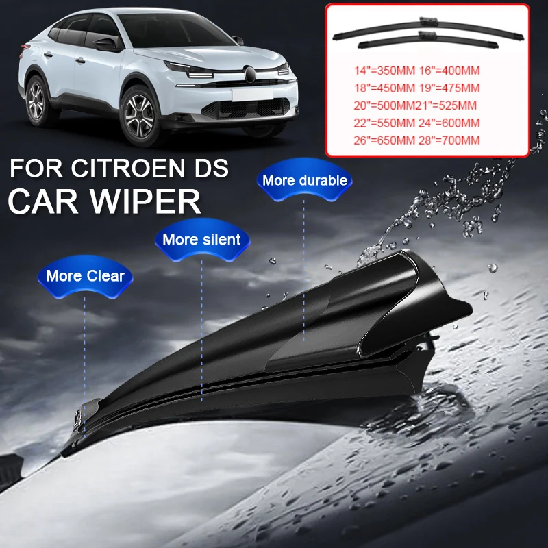 For CITROEN C3 AIRCROSS C4 PICASSO C5X C5 AIRCROSS DS3 DS4 DS7 E-C4 E-C4X 2PCS Car Blade Windshield Wiper Windshield Rubber