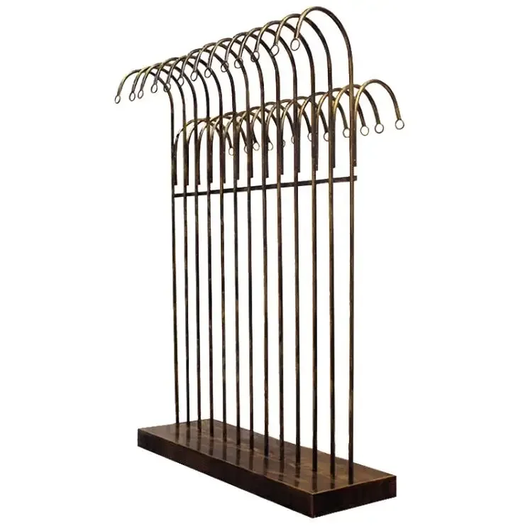 Iron clothing store rack display stand parallel bars in the island clothing shelves floor rack women's clothing store clothes