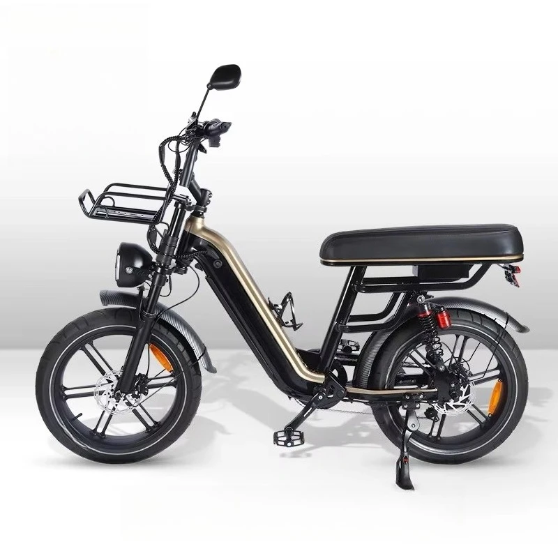Aluminum Alloy Frame Smart Digital Display 500W Pedal-Assist Fat Tyre City Electric Bike with Lithium Battery