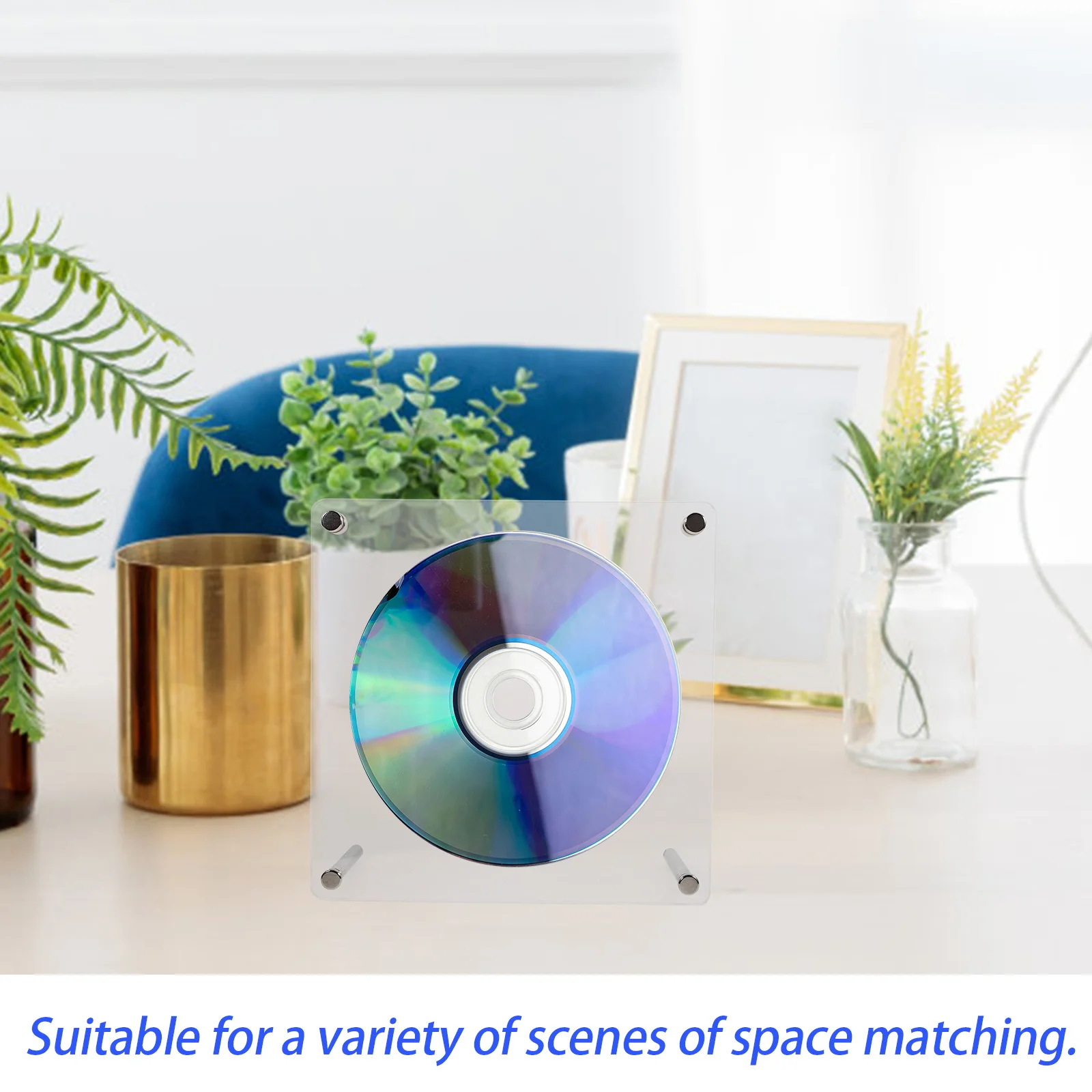 Display Stand Record Rack Bookshelf Decor Desktop Organizer Stainless Steel CD Racks