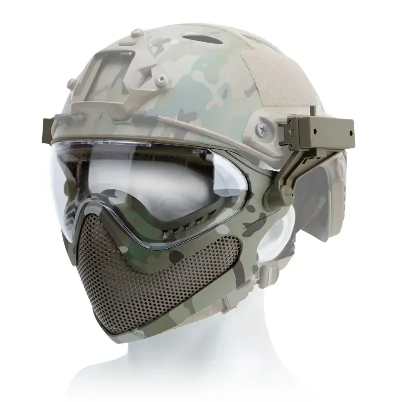 ZXYHFE Tactical Hunting Mask Steel Mesh Full Face Goggles Paintball Safety Protective Shooting CS Equipment Airsoft Accesories