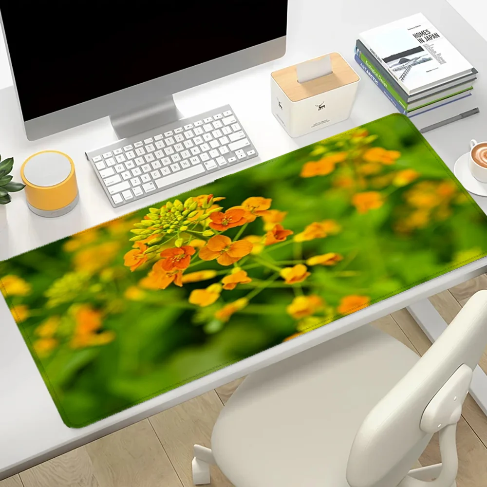 

Large Xxl Mouse Pad Gaming Accessories Rapeseed Flower Desk Mat New Fashion Gamer Cabinet Computer Desks Mousepad Keyboard Mats