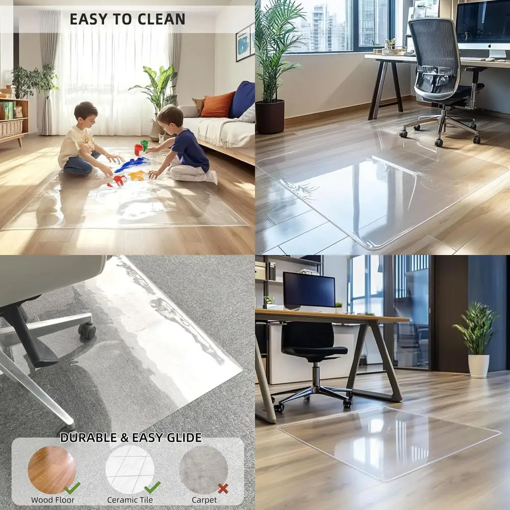 

1/5 Thick Clear Hardwood Floor Mat, 48x36 inches, Office Chair Protector