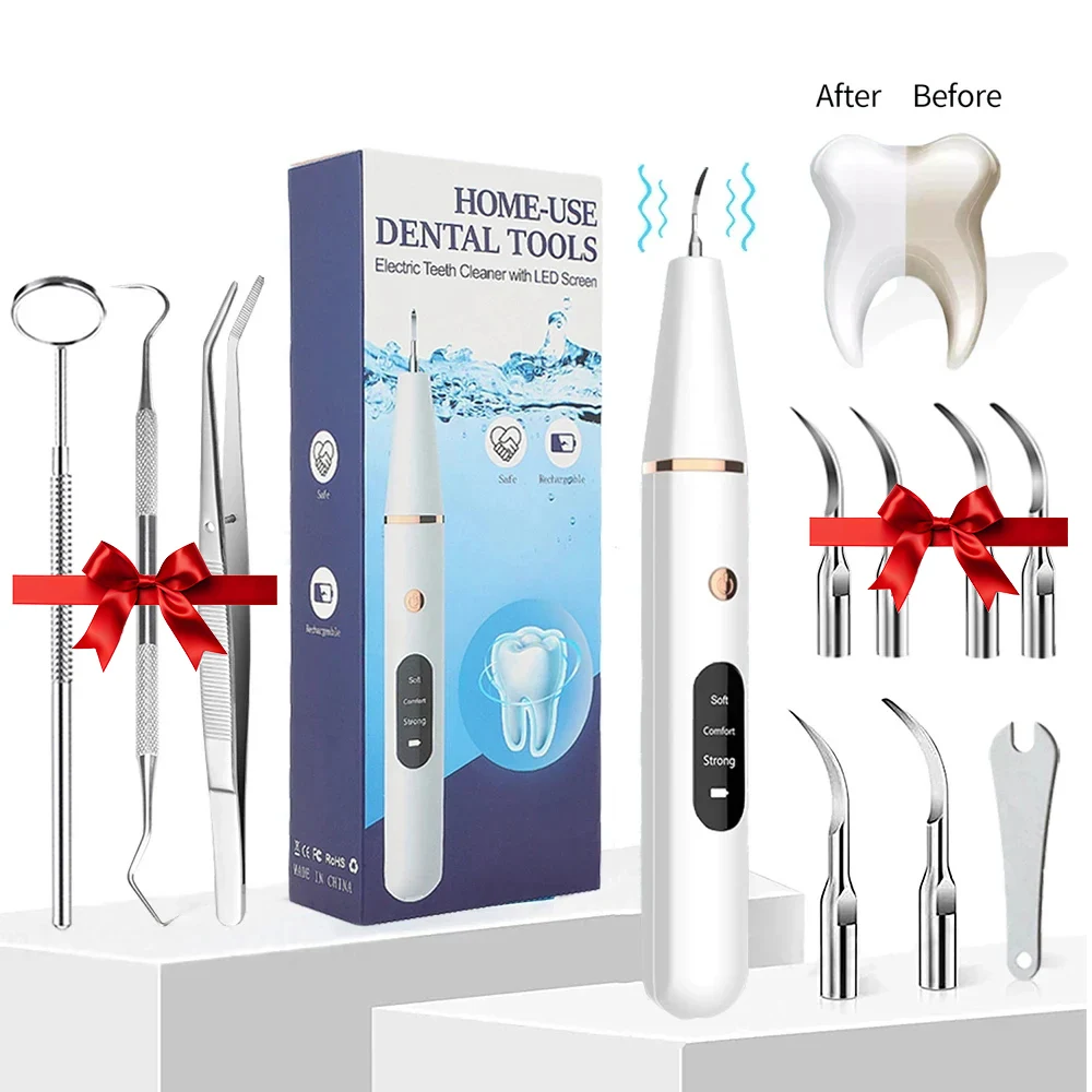 Ultrasonic Dental Scaler Cleaning Tartar Dental Whitening Calculus Devices Eliminator Remover Ultra Electic Sonic Tooth Cleaner