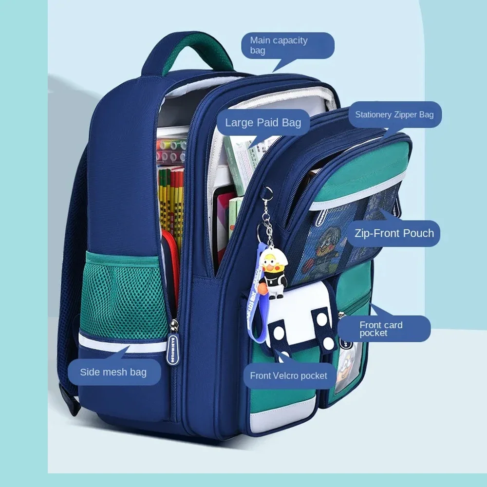Рюкзак для мальчиков и девочек начальной школы, легкий, уменьшающий вес, защита позвоночника, большой вместительный детский рюкзак для детей 1-6 классов