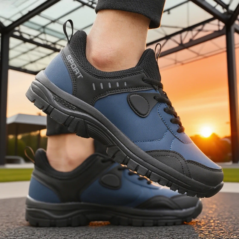 Men's Hiking Shoes Outdoor Camping Waterproof Wear-resistant Work Shoes Anti Slip Breathable Lace Up Training Men's Sneakers