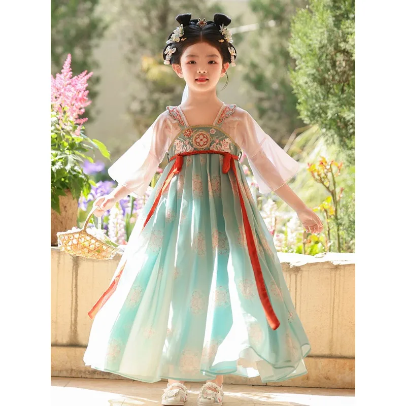 Hanfu girls 2026 new summer children's antique super fairy ancient Chinese princess dress