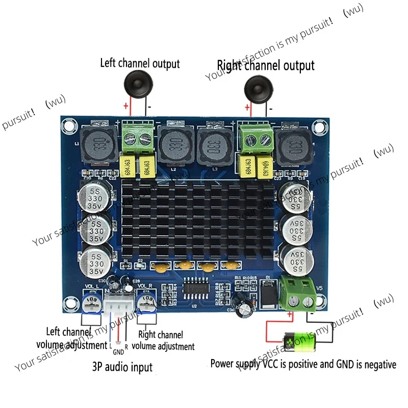 2pcs Suitable for TPA3116 chip dual-channel high-power digital audio amplification board 120W*2 TPA3116D2, DC12-26V M543