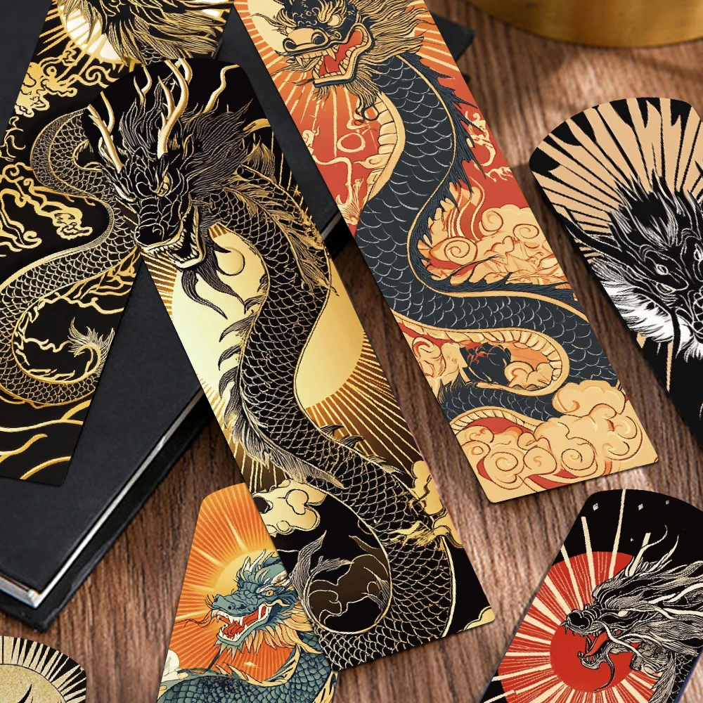 30pcs Irregular Chinese Dragon Bookmarks Reading Pages Books Tagged School Stationary Supplies DIY Aesthetic Creative Bookmarks