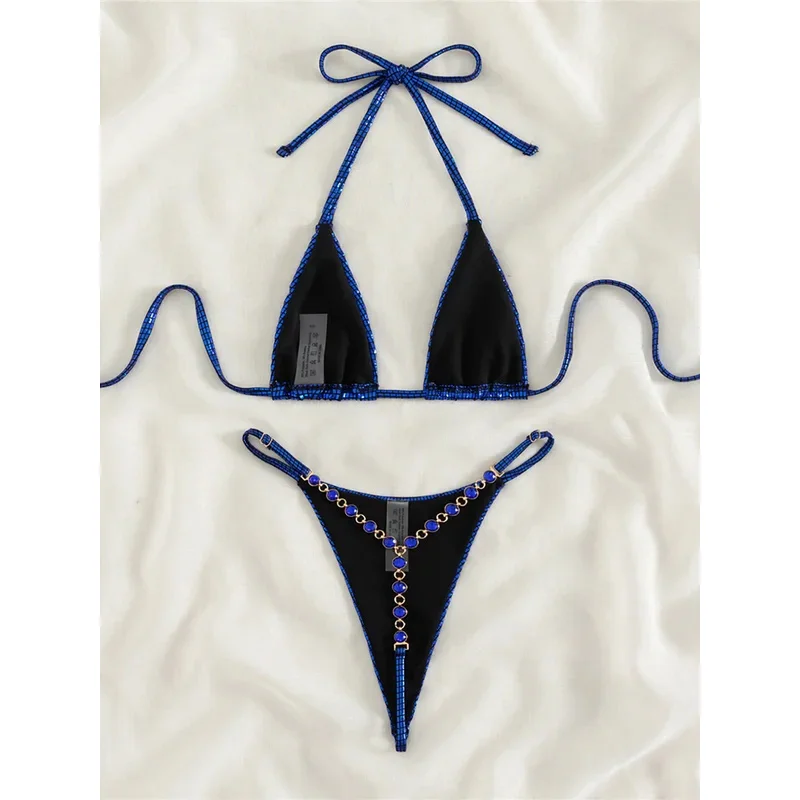 XS - L sexy diamond mini smart halter swimsuit women swimwear female swimsuit two-pieces bikini set bather bathing suit