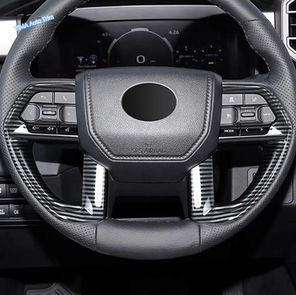 

Carbon Fiber Look Car Interior Steering Wheel Bottom Frame Decor Cover Trim Accessories For Toyota Tundra 2022 2023 2024 2025