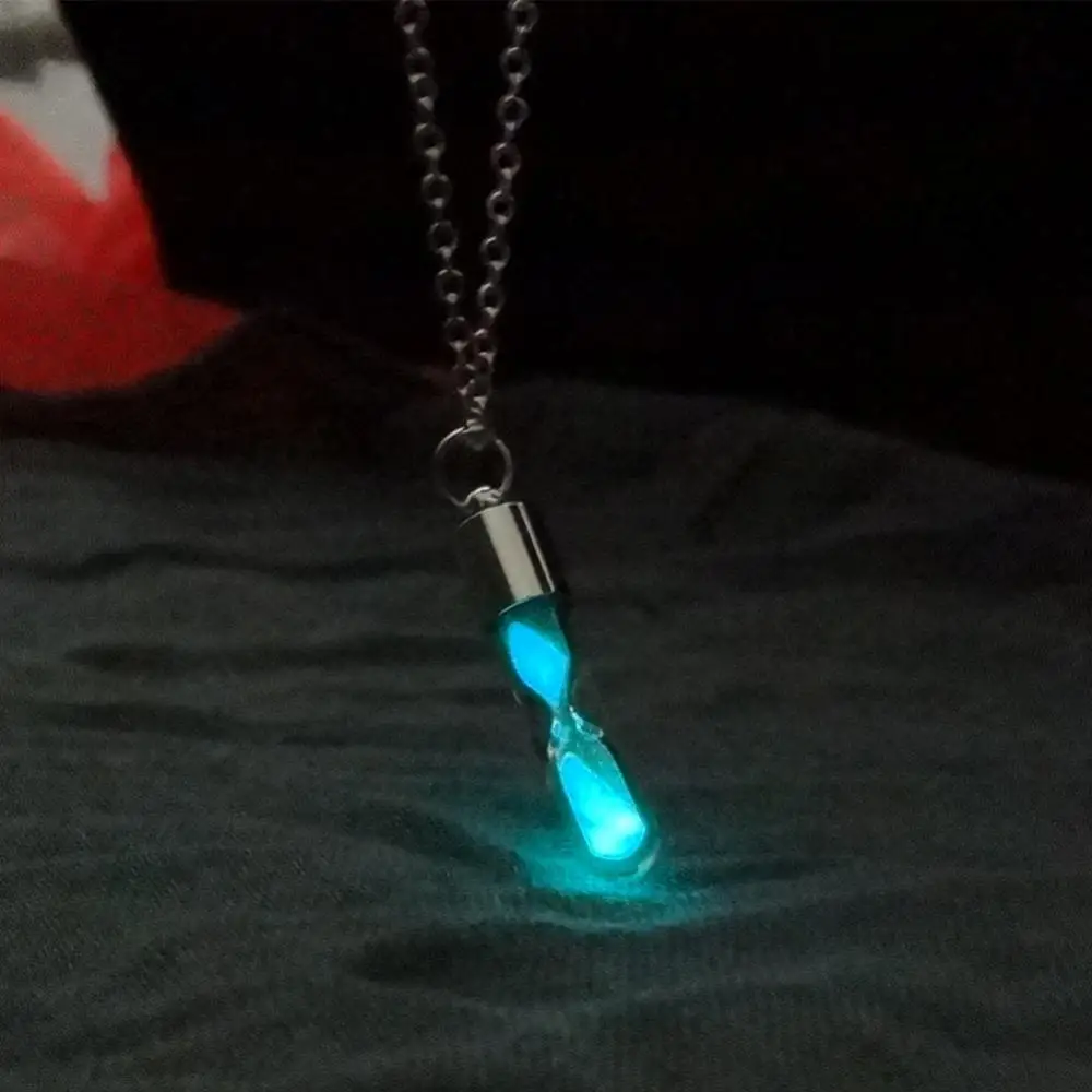 Wishing Bottle Pendant Necklace Made Of Glass 100 Brand New And High-quality Glowing Necklace Necklace Pendant Hourglass Style