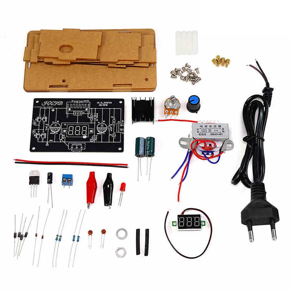 

LM317 DIY Kit Adjustable Regulated Voltage 110V/220V to 1.25V-12.5V Step-down Buck Power Supply Module PCB Board Electronic Kit