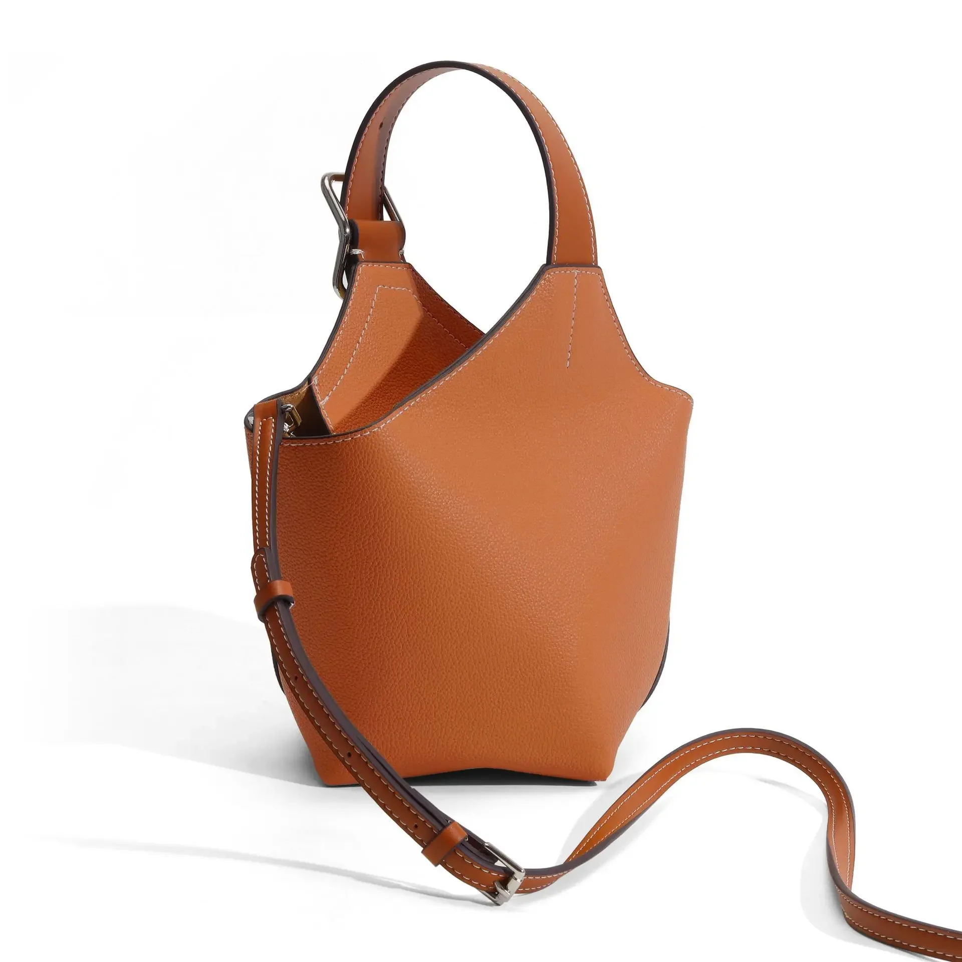 Bolso de mano de cuero genuino de gran capacidad para mujer, bolso de hombro de diseño de nicho, bolsos de mano para mujer, bolsos de diseñador de lujo