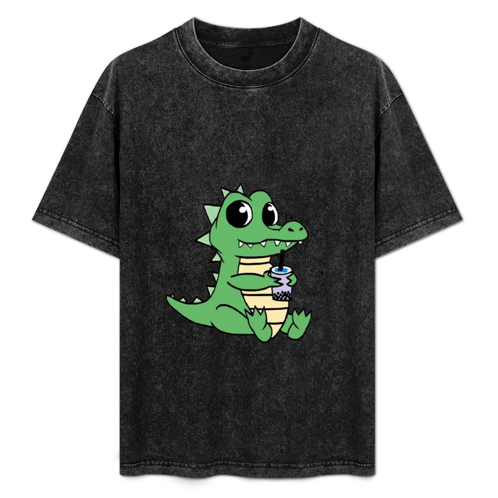 Baby Boba Gator T-Shirt All Match Basic Kurzarm-Oberteil