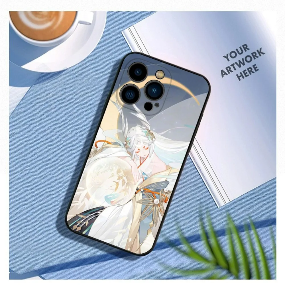 Game Onmyoji Phone Case For iPhone15,14,13,12 Mini 11 Pro XR,X,XS,MAX 7,8 Plus Silicone Cover Soft Black