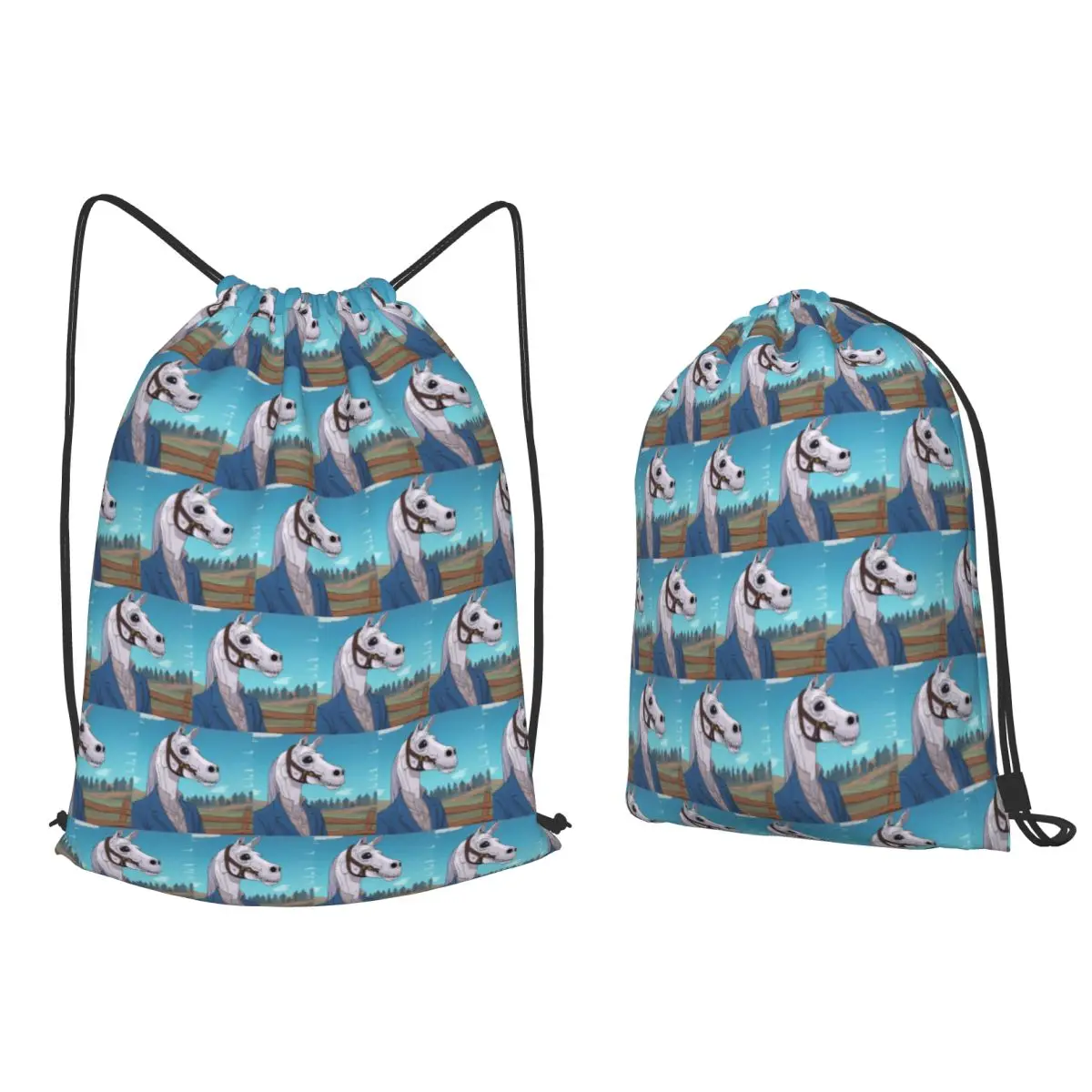 

Skeleton Horse Backpacks Casual Drawstring Bags Sports Bag Book Bags for Travel Students