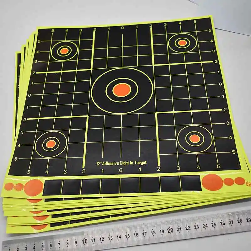 12 inch 30CM Splash Target Sticker Paper 10 PCS/Bag Adhesive Reactive Shoot Target Aiming Paper For Gun/Rifle/Adhesive Pratice