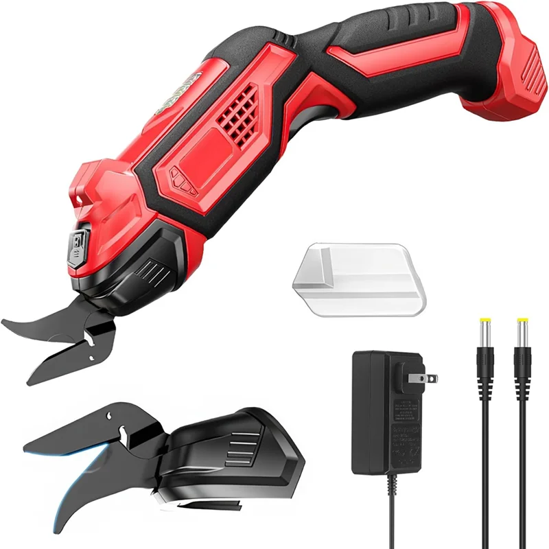 

A27F-Cordless Electric Scissors With 2 Blades, 4.2V Rechargeable Fabric Shears Cloth Cutter, Power Tool For Sewing US Plug