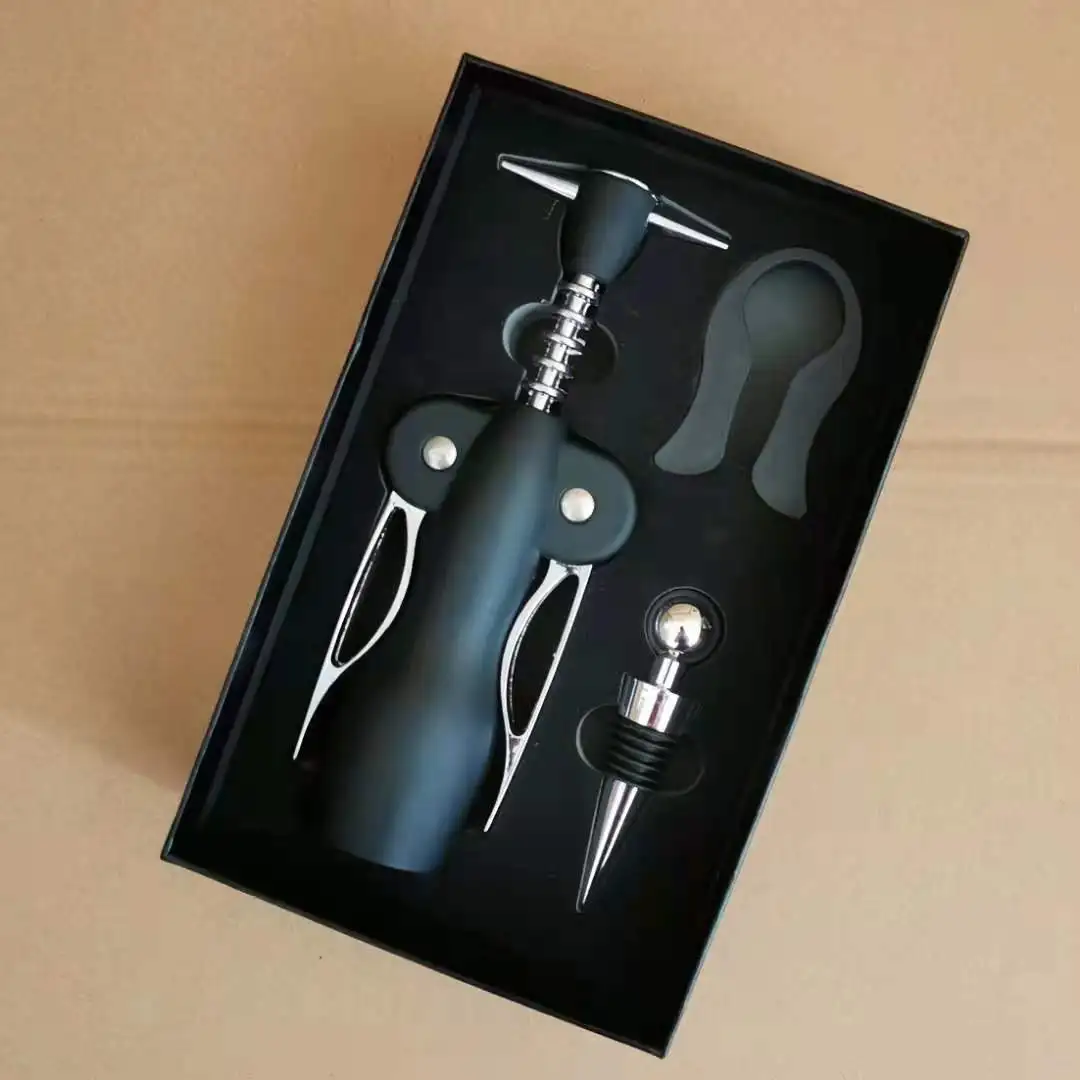 gift package red Wine Beer Bottle Opener set Cork Screw wood stopper pourer seahorse safe cut Kitchen Bar Tools commercial gift - view 2