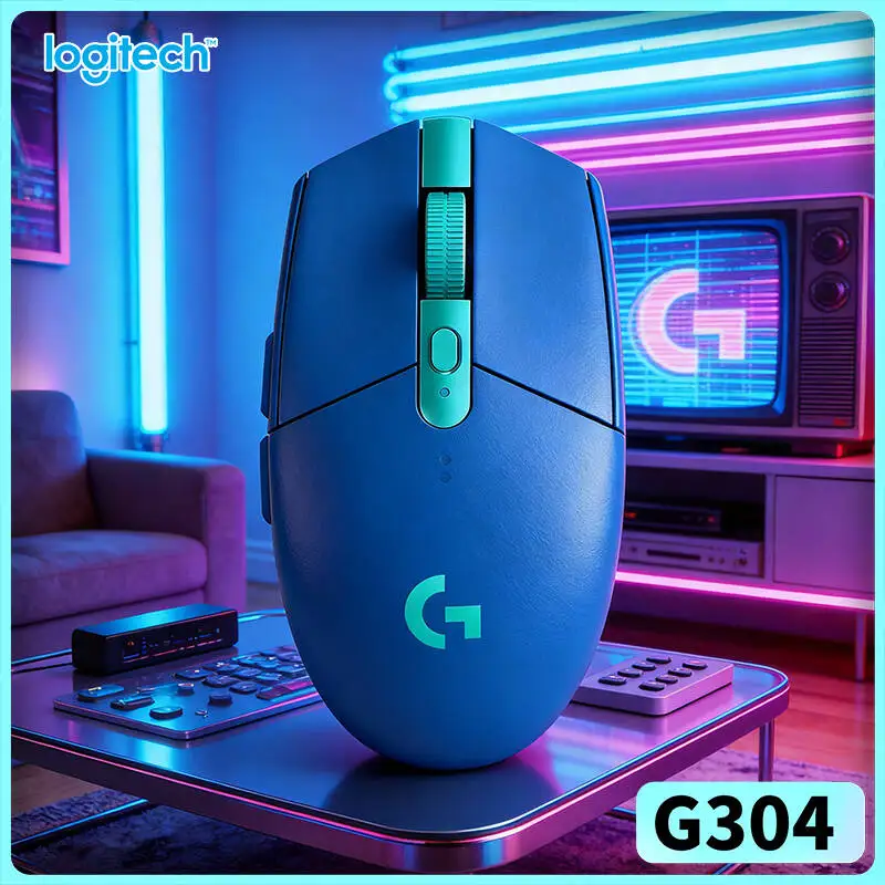 Logitech G304 LIGHTSPEED Wireless Gaming Mouse clean streamlined shape suits minimalist dorm and home office desktop style