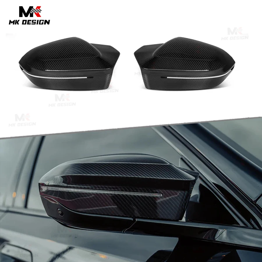 Dry Carbon Fiber Side Mirror Cover for BMW M5 G90 G99 G60 G70 2024+ Rearview Mirror Caps Replacement Car Accessories