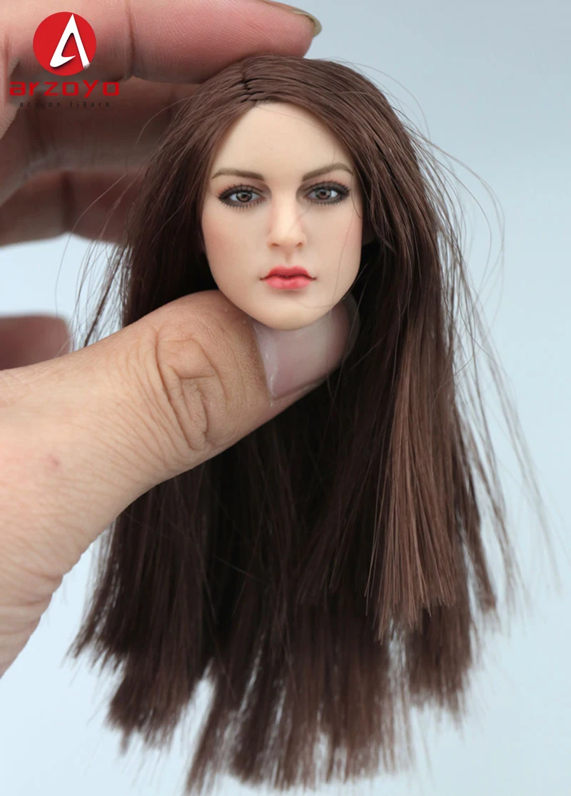 1/6 スケール KIMI TOYS KT005 女性ヨーロッパ系アメリカ人ブラウンロングヘアガールヘッドスカルプトフィット 12 ''TBLeague Phicen ボディアクションフィギュア