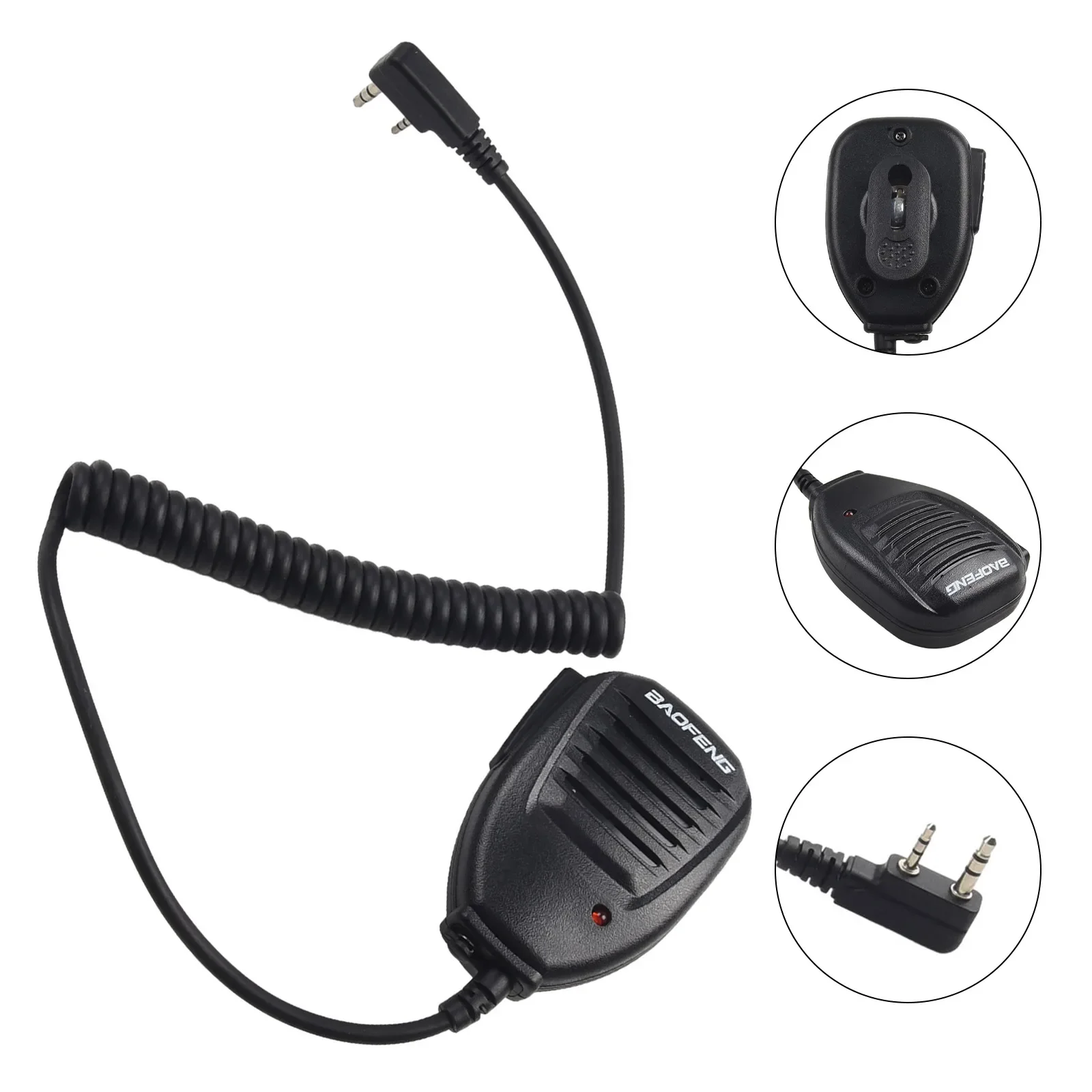 

Durable Speaker Microphone Walkie-talkie 3.5mm/2.5mm Jack BF-888S Black Handheld Microphone Radio Speaker UV-5R