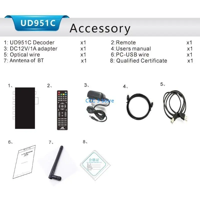 97BF Professionele surround sound UD951C DSD-decoders met ES9023P DAC-chip DSD-ondersteuning DSD256/1 Bit Signaal-ruis 112db
