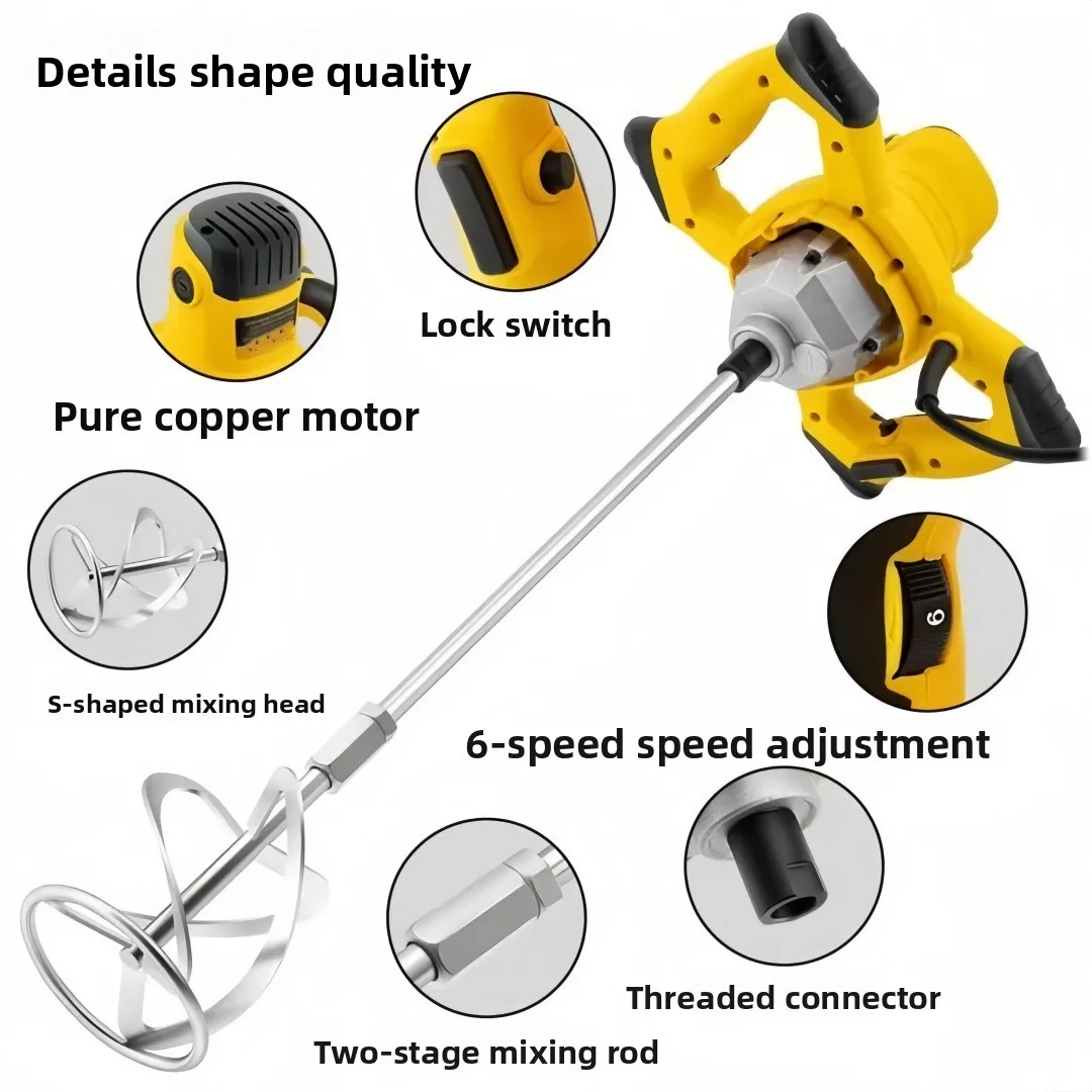 Manual Industrial Electric Mixer, Putty Powder, Paint Dust Beater, High Power