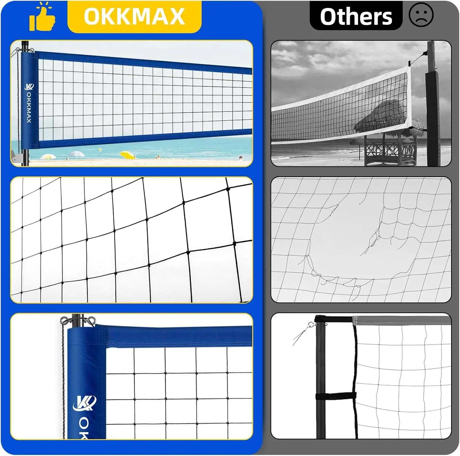 Outdoor Volleyball Net Set with Adjustable Poles, Anti-Sag Design, Includes Beach Anchor Plate, Scoreboard, Boundary Lines & Carry Bag for Backyard, Beach, Grass - view 6