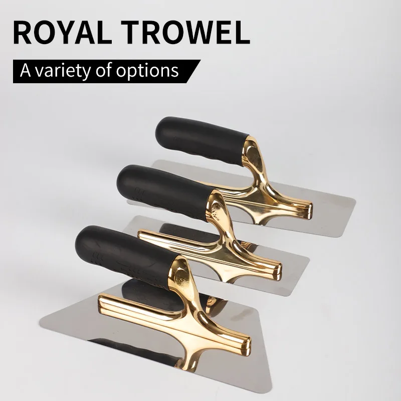 Gold Stainless Steel Plaster Skimming Plastering Trowel for Painting Wall espatulas para drywall Construction Tools