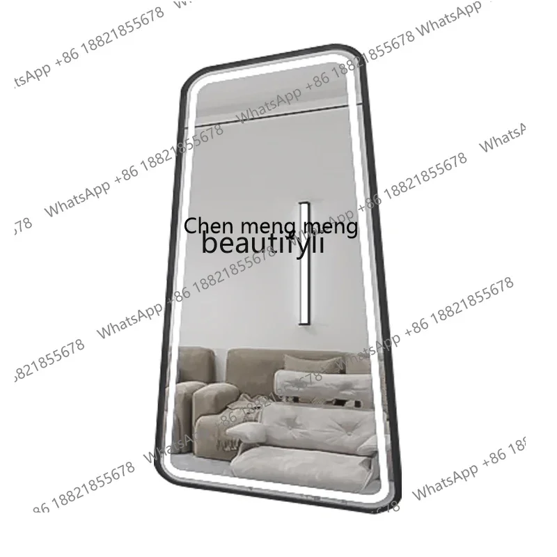 cc182R Barber shop mirror table, special led light for hair salon, single-sided hair cutting mirror, simple and light luxury