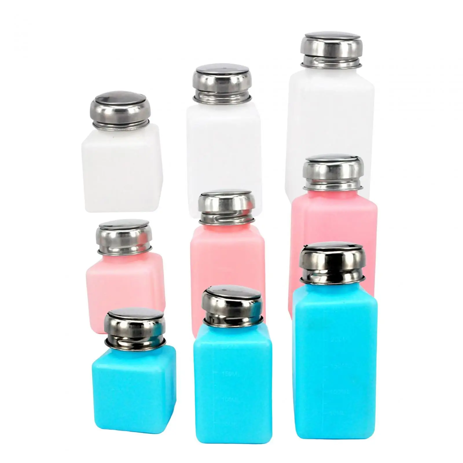 Empty Liquid Bottle Leakproof Press Pump Cosmetic Dispenser for Toner Alcohol Acetone and Manicure Station view 4