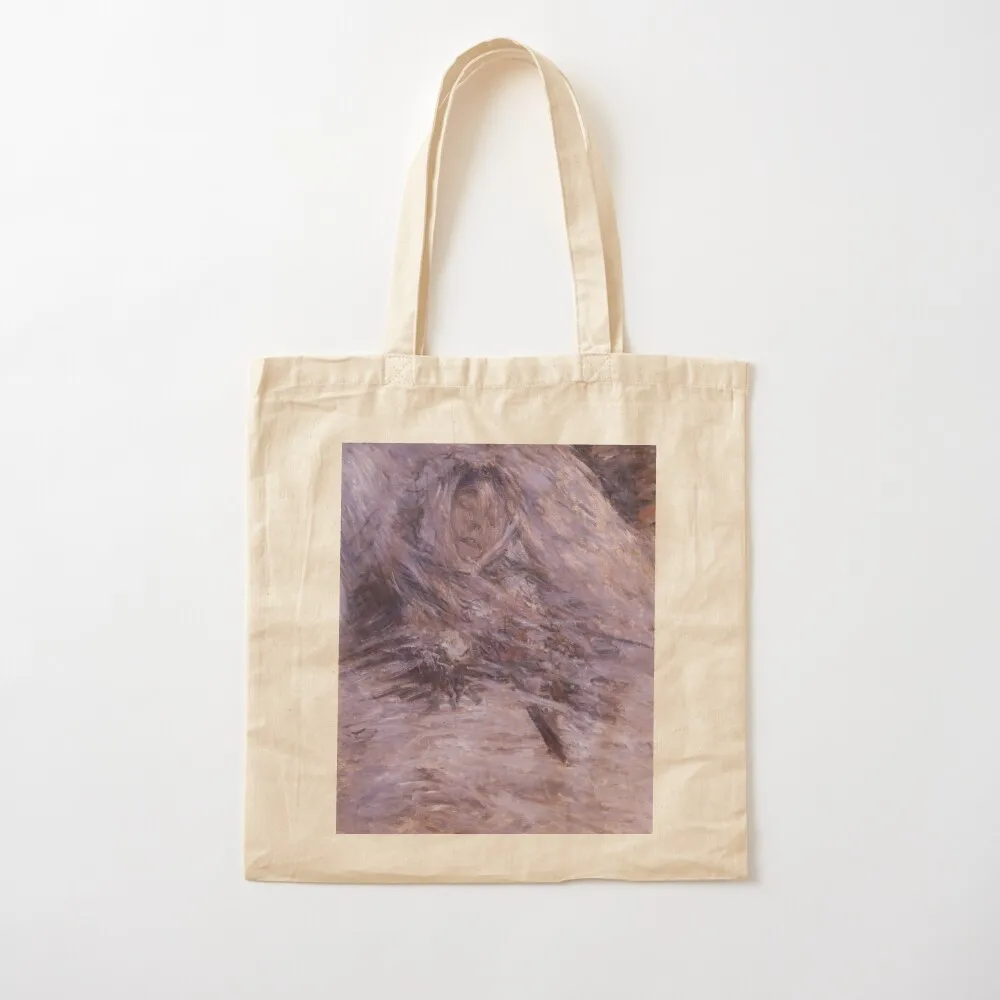 Camille Monet on her deathbed, 1879, Musée d’Orsay in Paris, Claude Monet Tote Bag shopping bag bag luxury women