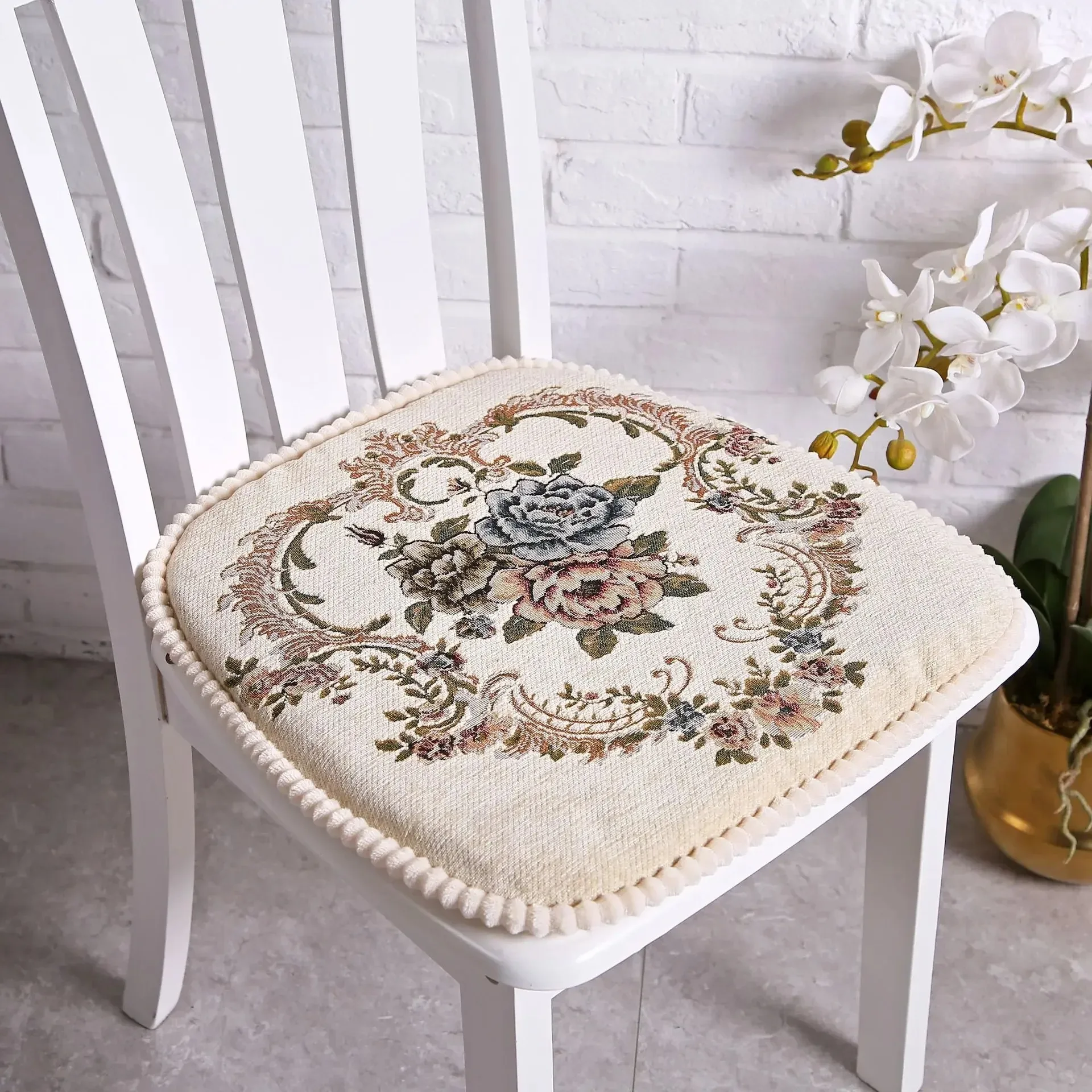 Square Flower Cushion Home Dining Chair Mat Non-slip Stool Pad Four Seasons Office Classroom Chair Cushion Cojines Decorativos