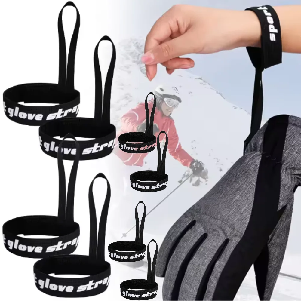 4/8 Stück elastische Handgelenkschlaufen für Ski- und Snowboard-Handschuhe, verstellbare Skihandschuhe, Blei für Männer und Frauen, Sport, Skifahren, Handschuh, Sicherheitsgurt