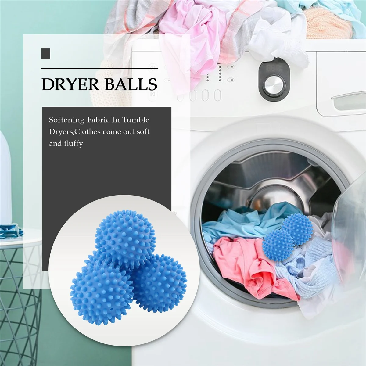 6 x Blue Reusable Dryer Balls Ball