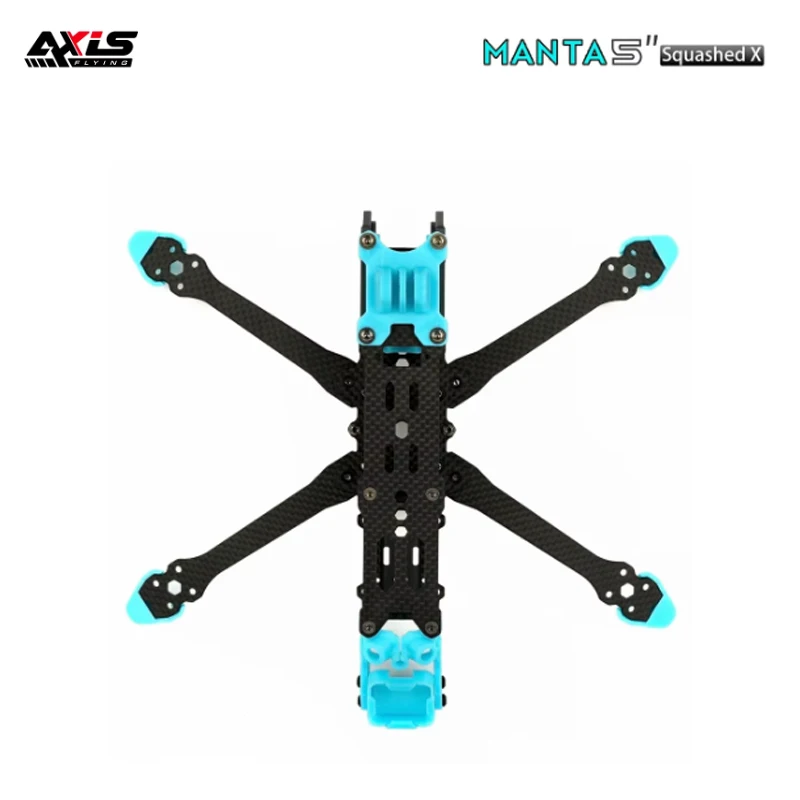 

Axisflying MANTA 5 inch Carbon Fiber Squashed X Frame Kits 238mm Wheelbase 5mm Arm Thickness for RC FPV 5inch Freestyle Drone