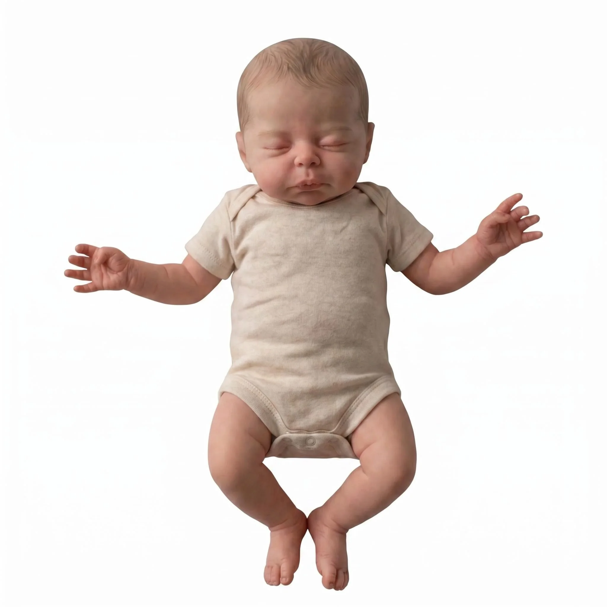 NPK 19inch Christopher Reborn Baby Doll Realistic 3D Skin Soft Body Hand Painted Hair Touch Collectible with Multiple Layers Pai